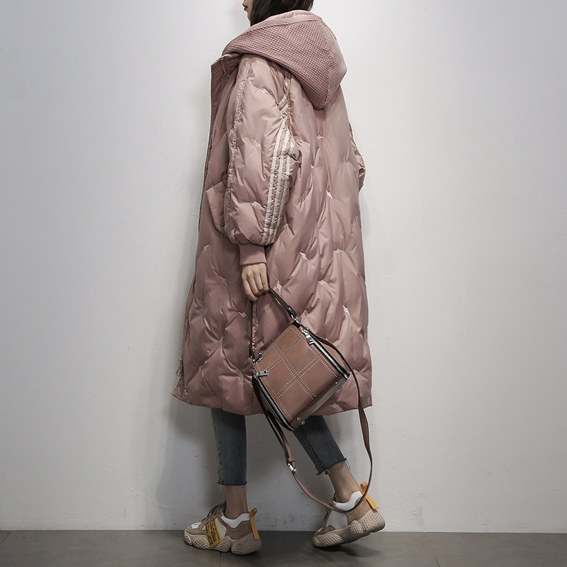 Black Hooded Warm Down Coat Women Long Jacket New Winter Loose Down Jackets Female Overcoat Fashion Thick Parkas Lady Outwears 200923wtt