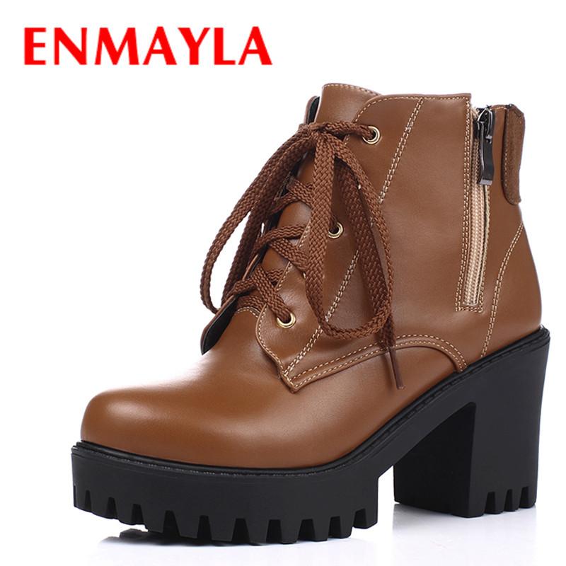 ENMAYLA New Lace-up Platform Shoes Woman High Heels Ankle Boots for Women Round Black Brown Knight Boots
ENMAYLA New Lace-up Platform Shoes Woman High Heels Ankle Boots for Women Round Black Brown Knight Boots
