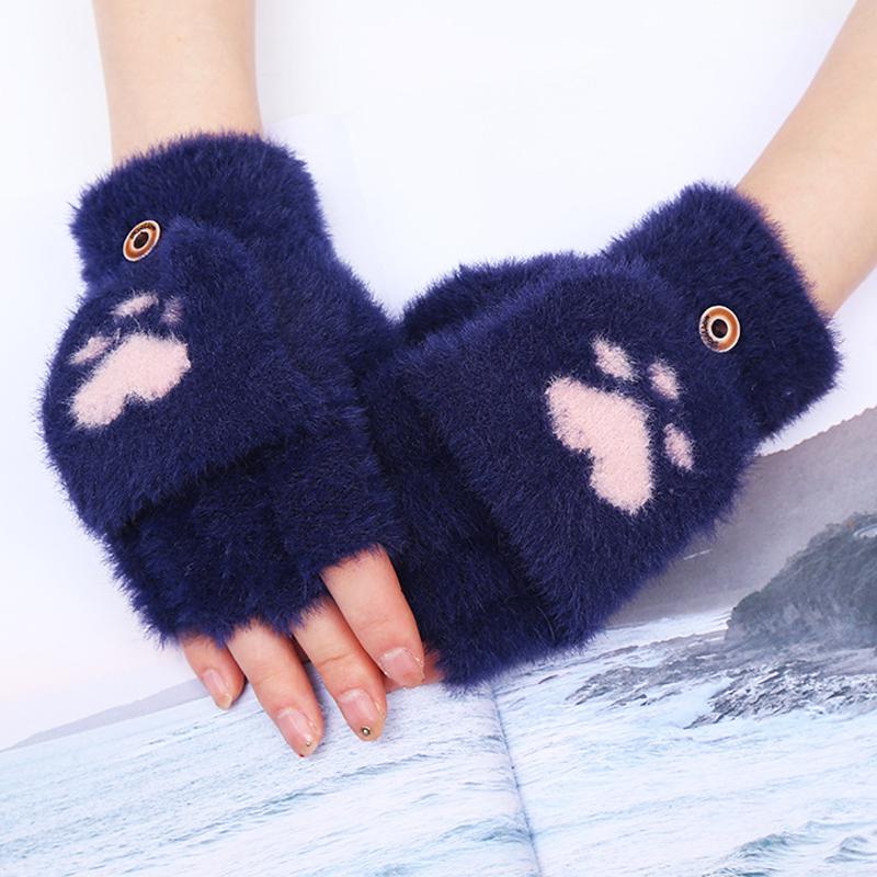 Five Fingers Gloves Student Writing Half-finger Clamshell Plush Cute Cat's Claw Girls Fingerless Wool Warm Female Winter
Five Fingers Gloves Student Writing Half-finger Clamshell Plush Cute Cat's Claw Girls Fingerless Wool Warm Female Winter