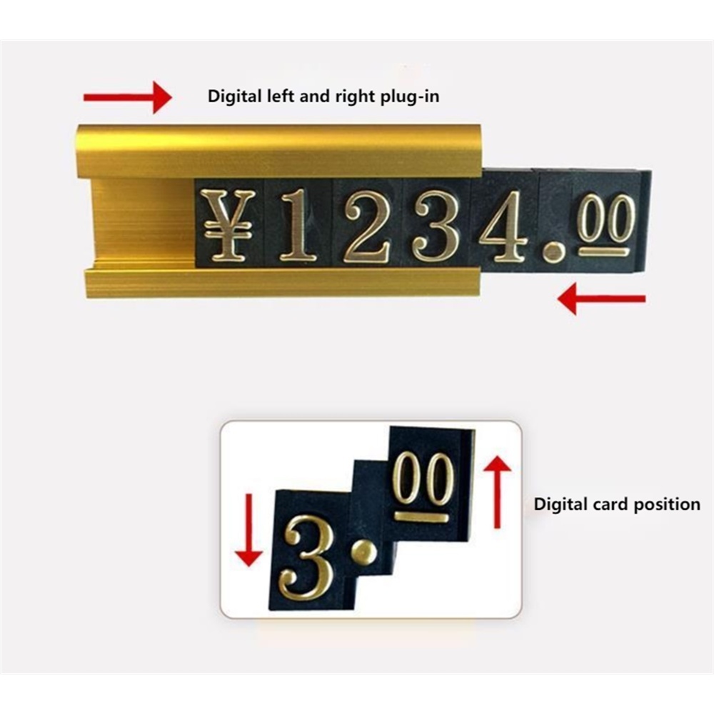 Big Label Counter Shelf Desk Top Sign Jewelry Combined Pricing Cube Digital ¥ Metal Price Tag Holder