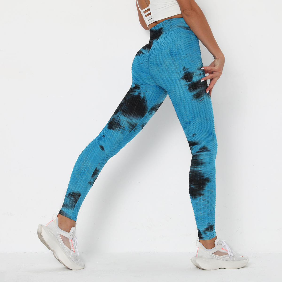 RUUHEE Tie Dye Tight Leggings Sports Women Fitness with Pocket Yoga Pants Stretch Workout Leggings Patchwork Slim Gym Leggings 201202
