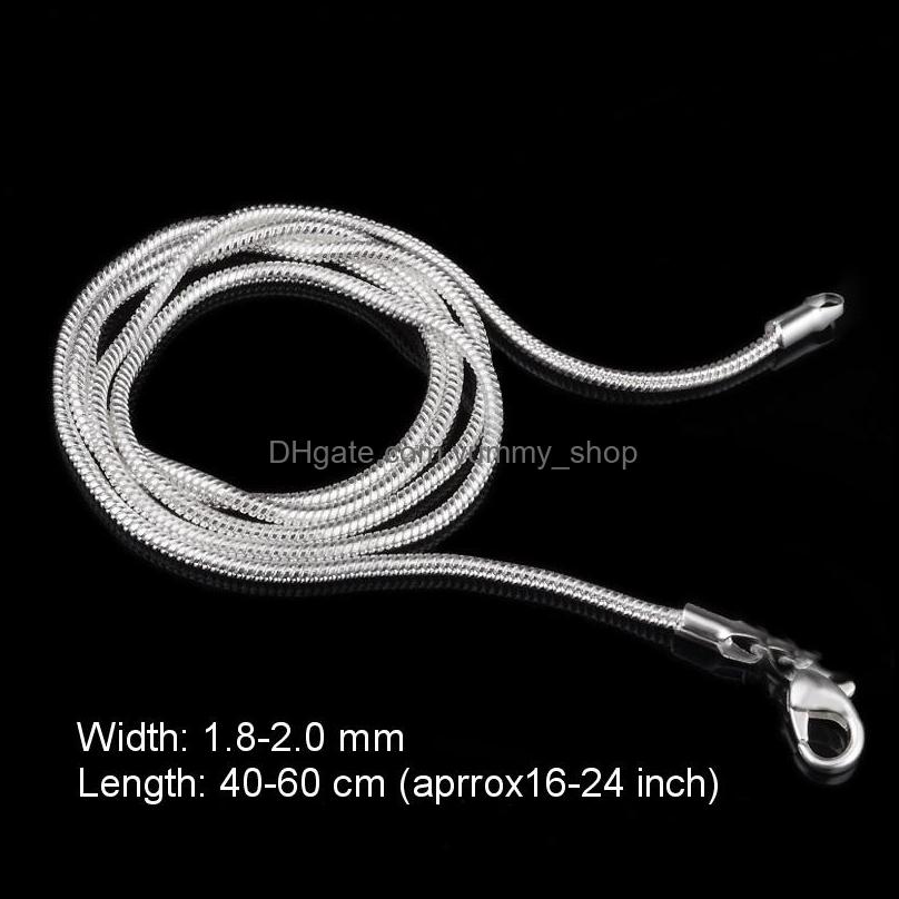 Chains Necklaces & Pendants Jewelry 1.8-2 Mm Wide Sier Plated Colour Round Snake Chain Necklace 16-30 Inch Length Drop Delivery 2021 Xeus0
Chains Necklaces & Pendants Jewelry 1.8-2 Mm Wide Sier Plated Colour Round Snake Chain Necklace 16-30 Inch Length Drop Delivery 2021 Xeus0
