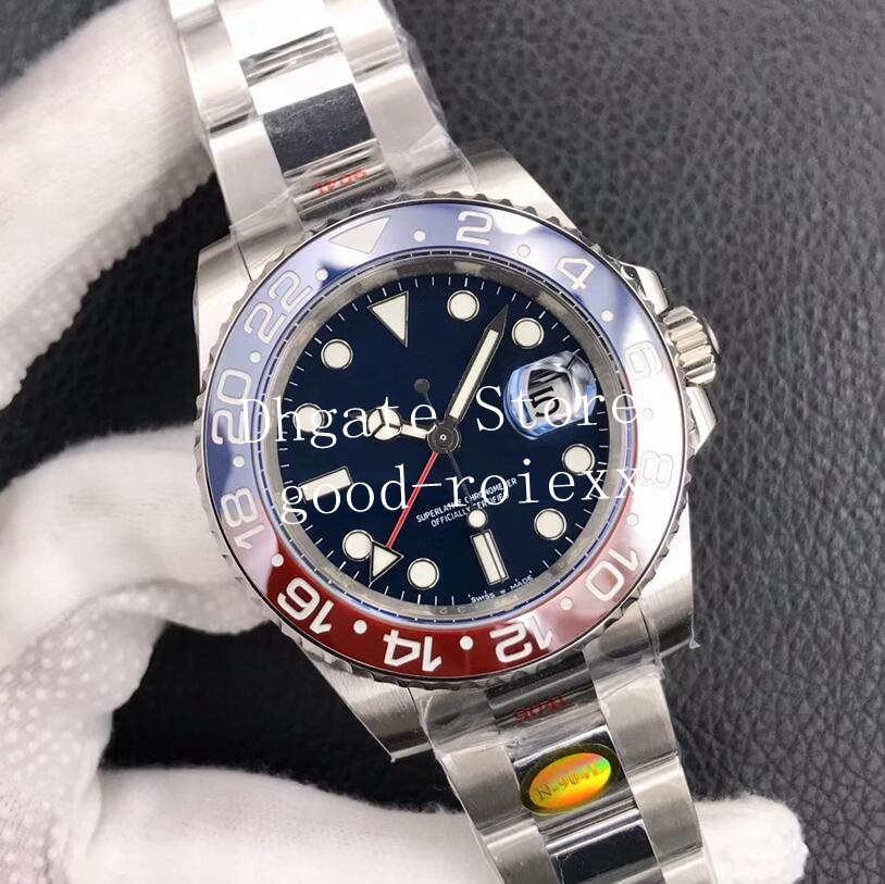 New Mens Red Blue Ceramic Bezel Automatic Cal.3285 3186 Movement Watch Men 904L Steel Gmt Pepsi Batman 116719 Noobf Factory N 126719 Watches, Box
New Mens Red Blue Ceramic Bezel Automatic Cal.3285 3186 Movement Watch Men 904L Steel Gmt Pepsi Batman 116719 Noobf Factory N 126719 Watches, Box