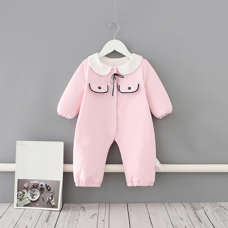 2021 New Romper Peter Pan Collar Thicken Newborn Girls Jumpsuit Winter Fashion Baby Wear Kid Climb Clothes with Pocket Yq5g, Pink
2021 New Romper Peter Pan Collar Thicken Newborn Girls Jumpsuit Winter Fashion Baby Wear Kid Climb Clothes with Pocket Yq5g, Pink