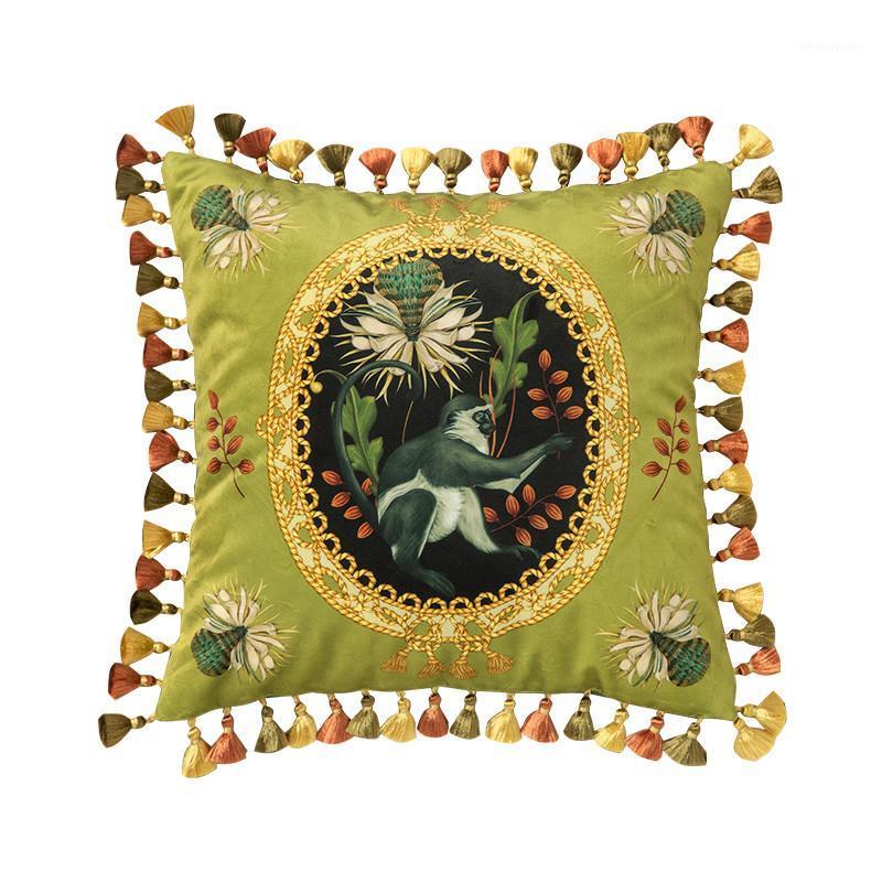 45x45cm Decorative Throw Pillow Covers Velvet Cushion Covers Animal Monkey Printed With Heavy Tassel Square Luxury Light Green1
45x45cm Decorative Throw Pillow Covers Velvet Cushion Covers Animal Monkey Printed With Heavy Tassel Square Luxury Light Green1