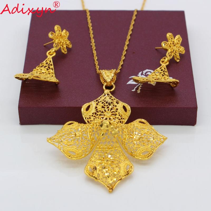 Adixyn Ethnic Gold Color/Copper Necklace/Earrings/Pendant Bridal Wedding Jewelry Set African/EthiopianParty Gifts N082626, As pic
Adixyn Ethnic Gold Color/Copper Necklace/Earrings/Pendant Bridal Wedding Jewelry Set African/EthiopianParty Gifts N082626, As pic