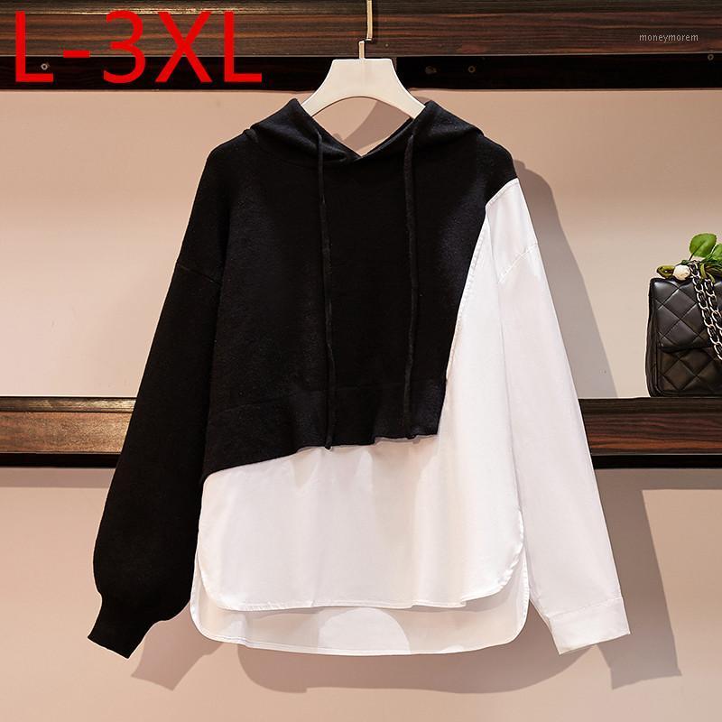 3XL Plus size 2021 Autumn Women's Long Sleeves Patchwork Knitted Hoodies Ladies Hooded Pullover Casual Tops Oversize S1951, Black
3XL Plus size 2021 Autumn Women's Long Sleeves Patchwork Knitted Hoodies Ladies Hooded Pullover Casual Tops Oversize S1951, Black