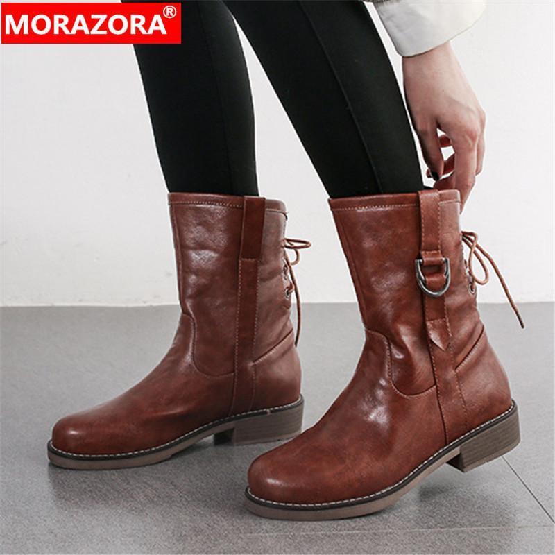 MORAZORA 2020 hot sale women ankle boots pu round toe lace up Metal decoration punk shoes autumn winter booties female black1, Black
MORAZORA 2020 hot sale women ankle boots pu round toe lace up Metal decoration punk shoes autumn winter booties female black1, Black