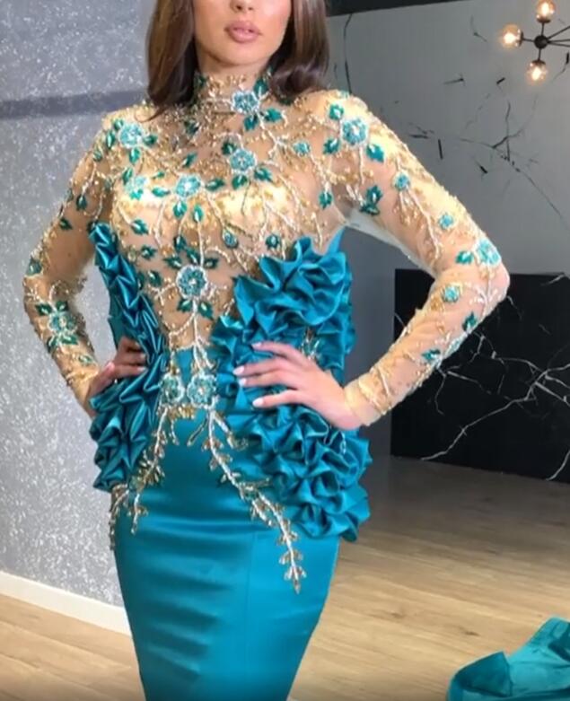 arabic aso ebi stylish luxurious sexy evening dresses lace beaded prom dresses mermaid formal party second reception gowns zj339
