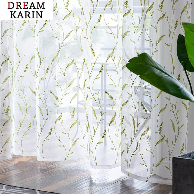 Simple Modern Embroidered White Tulle Gauze Curtains for Living Room Bedroom Leaf Pastoral Sheer Cortina Fabrics Customized
Simple Modern Embroidered White Tulle Gauze Curtains for Living Room Bedroom Leaf Pastoral Sheer Cortina Fabrics Customized