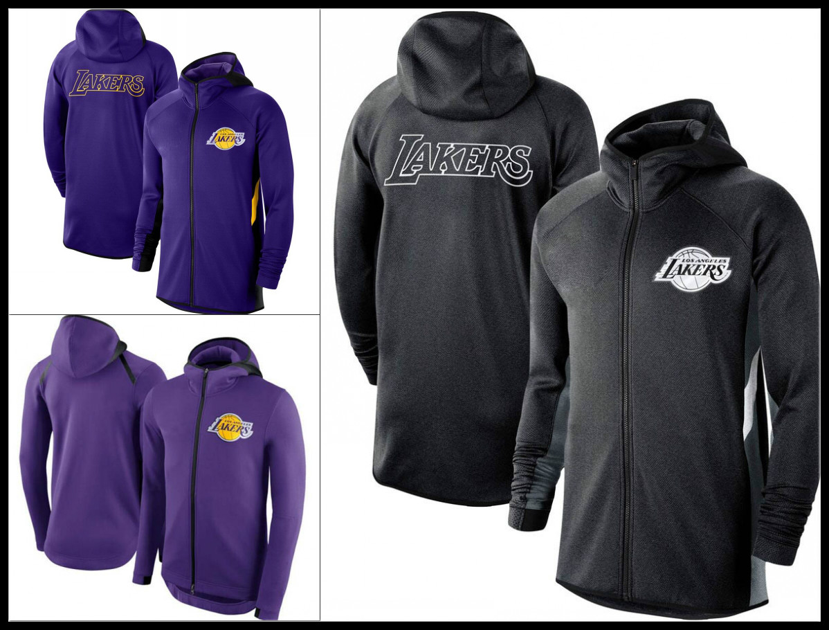 

Los Angeles Lakers's Men Training Sweatshirt Authentic Showtime Therma Flex Performance Full-Zip Hoodie