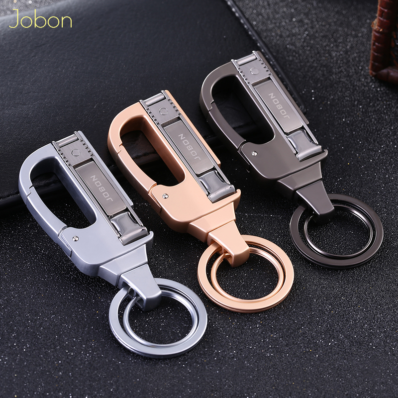 Jobon Men Key Chain Knife Multifunction Folding Clipper Car Chains Tool Metal Rings Holder High Quality Fathers Day Gift 220221