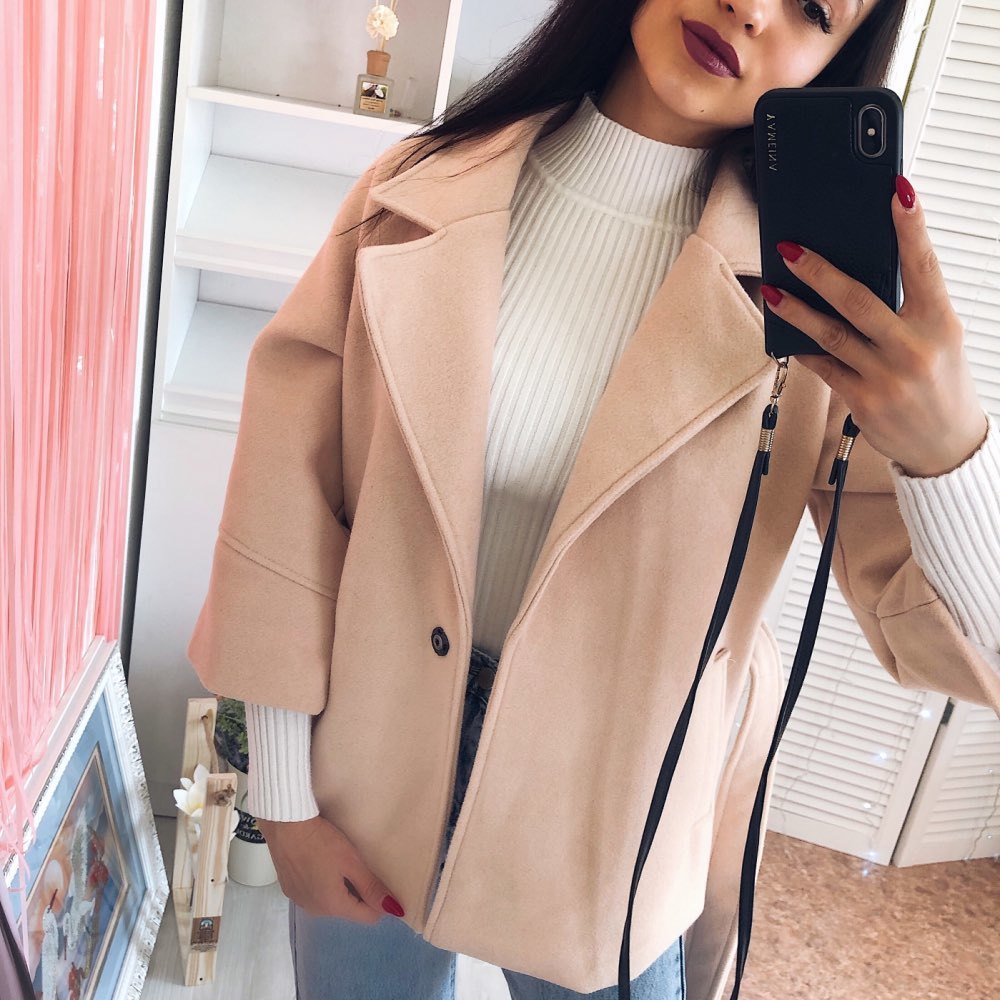 Faux Cashmere Wool Blends Female Coats Windbreakers Jackets Autumn COAT Women Parka Long Cape Manteau Cloak 201017
