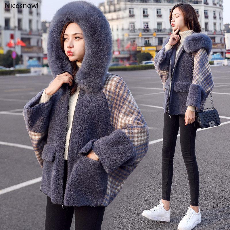 Fur Hooded Plaid Lambswool Coat For Womens 2020 Autumn Winter Parka Fashion Bat Sleeve Warm Jacket Female Casual Outerwear f1503, Plaid wool coat
Fur Hooded Plaid Lambswool Coat For Womens 2020 Autumn Winter Parka Fashion Bat Sleeve Warm Jacket Female Casual Outerwear f1503, Plaid wool coat