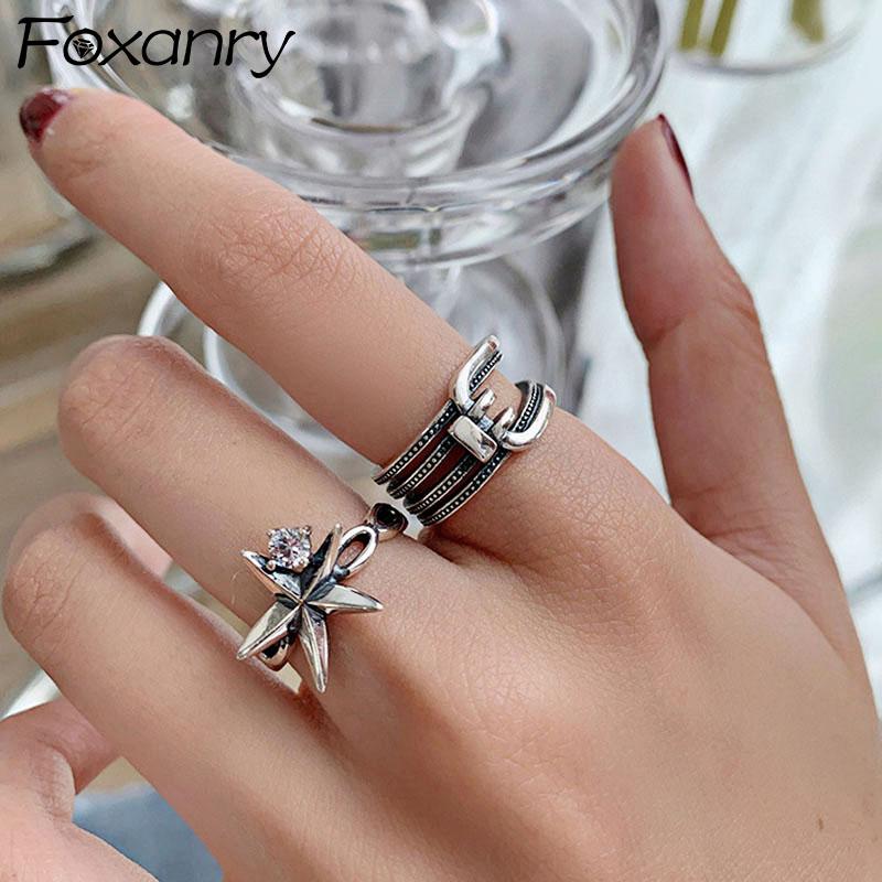 Foxanry New Fashion 925 Sterling Silver Zircon Rings for Women Creative Simple Stars Geometric Elegant Party Jewelry Gifts
Foxanry New Fashion 925 Sterling Silver Zircon Rings for Women Creative Simple Stars Geometric Elegant Party Jewelry Gifts
