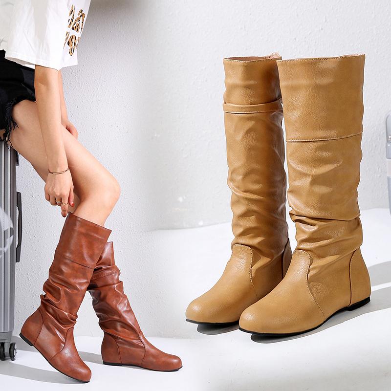 Women Spring Autumn Flat Boots Soft PU Leather Motorcycle Boots Shoes Slip-on Round Toe Women Plus Size botas altas mujer, Black
Women Spring Autumn Flat Boots Soft PU Leather Motorcycle Boots Shoes Slip-on Round Toe Women Plus Size botas altas mujer, Black