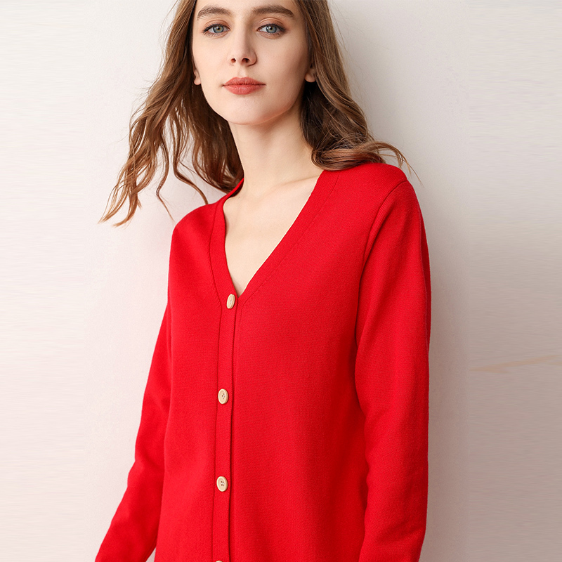 19 spring autumn long cardigan women's sweater knit jacket buttoned outside wearing female cardigans 201023