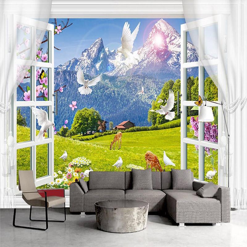 Self-Adhesive Wallpaper 3D Window Snow Mountain Grassland Animal Landscape Photo Wall Murals Living Room TV Waterproof Stickers, As pic
Self-Adhesive Wallpaper 3D Window Snow Mountain Grassland Animal Landscape Photo Wall Murals Living Room TV Waterproof Stickers, As pic