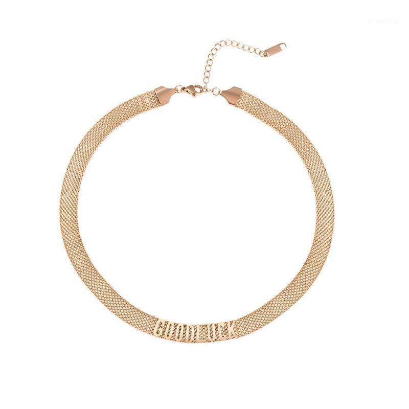 New Fashion Good Luck Letters Chokers Necklace Rose Gold Color Titanium Steel Jewelry For Woman Gift Not Fade1
New Fashion Good Luck Letters Chokers Necklace Rose Gold Color Titanium Steel Jewelry For Woman Gift Not Fade1