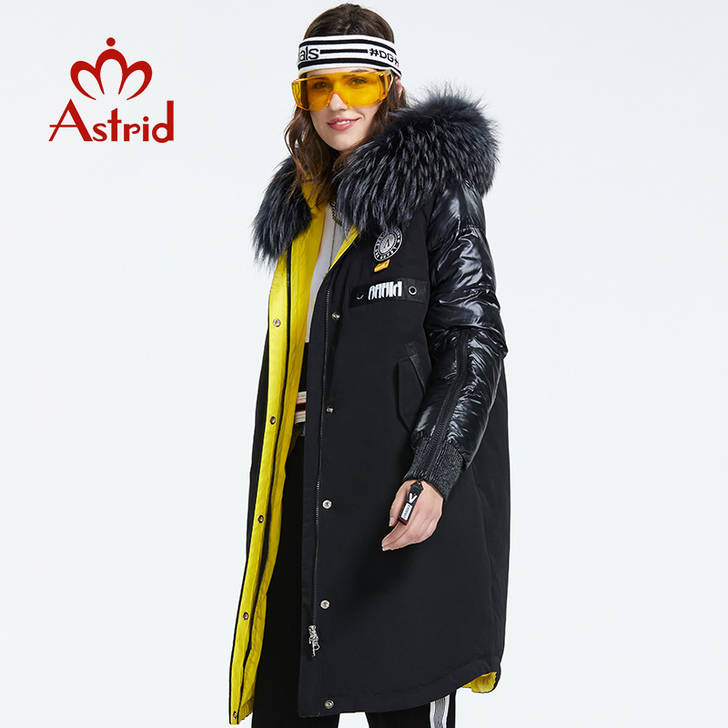 Astrid Winter new arrival women down jacket with a fur collar fashion style with a hood long winter coat women AR3022 200928