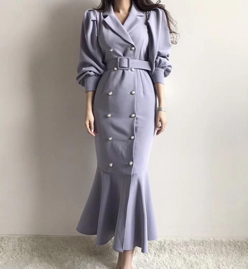 2021 New Autumn Elegant Sleeve Mermaid Es for Women's Double Breasted Sleeves Maxi Long Vestidos 4q5a, Lavender
2021 New Autumn Elegant Sleeve Mermaid Es for Women's Double Breasted Sleeves Maxi Long Vestidos 4q5a, Lavender
