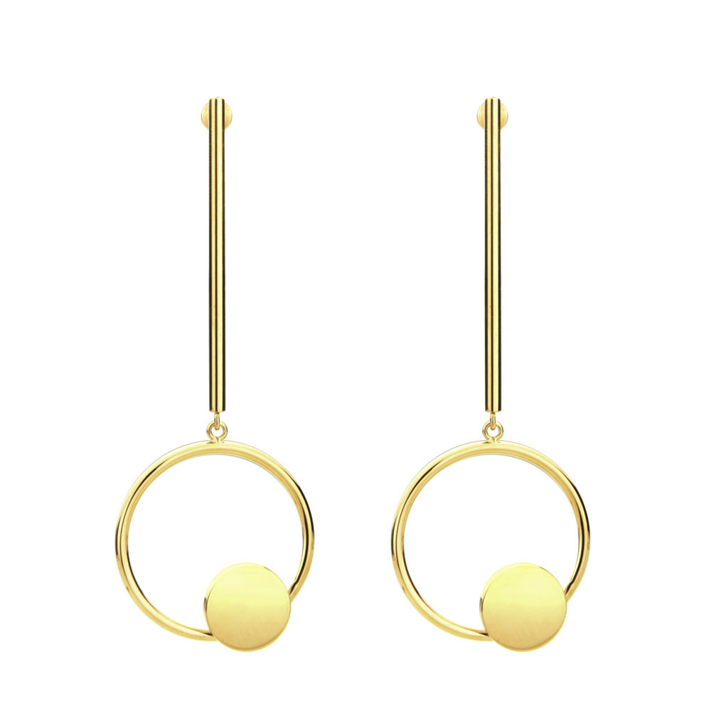 VAROLE Jewelry Geometric Circle Longos Earrings Dangle Gold Color Earing Stainless Steel Earrings For Women Brincos Feminino
VAROLE Jewelry Geometric Circle Longos Earrings Dangle Gold Color Earing Stainless Steel Earrings For Women Brincos Feminino
