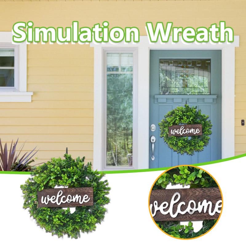 Simulation Wreath Welcome Door Decoration Green Wreath Wooden Sign Pendant 40cm, 1pc
Simulation Wreath Welcome Door Decoration Green Wreath Wooden Sign Pendant 40cm, 1pc