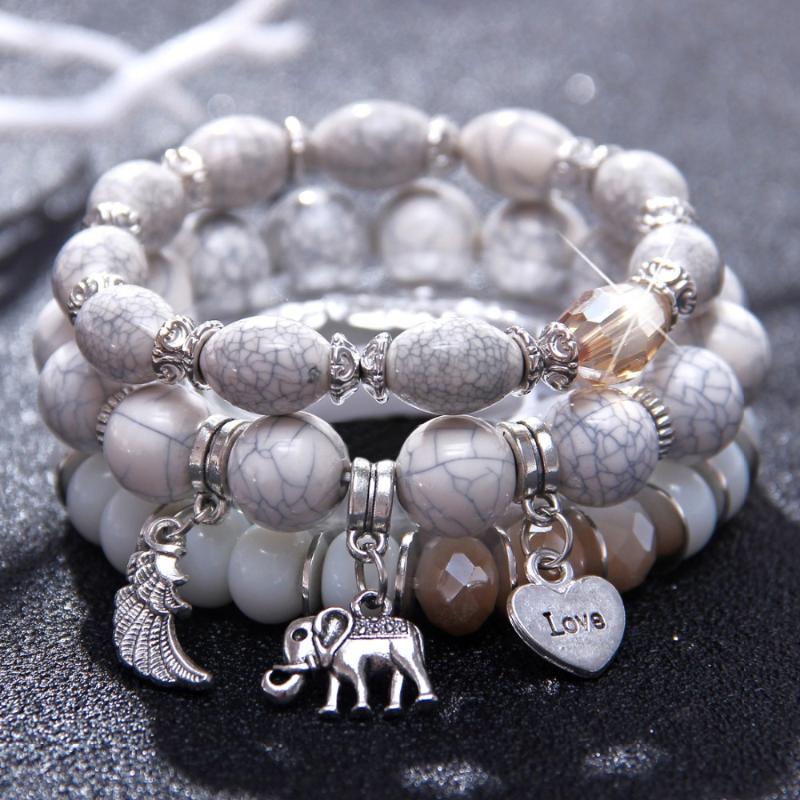 Hesiod Fashion Women's Bracelet Set 3Pcs/Lot High Quality Charm Beads Bracelet Hear Elephant Jewelry For Ladies
Hesiod Fashion Women's Bracelet Set 3Pcs/Lot High Quality Charm Beads Bracelet Hear Elephant Jewelry For Ladies