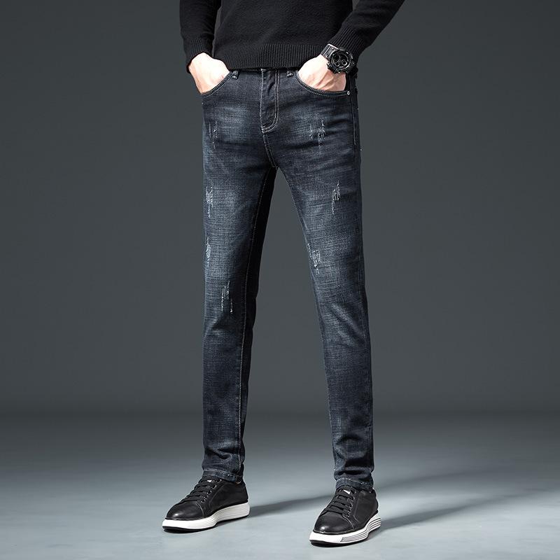 Men's Jeans Winter Autumn Slim Elastic Cotton Italy Eagle Brand Fashion Business Classic Style Denim Pants Trousers Male