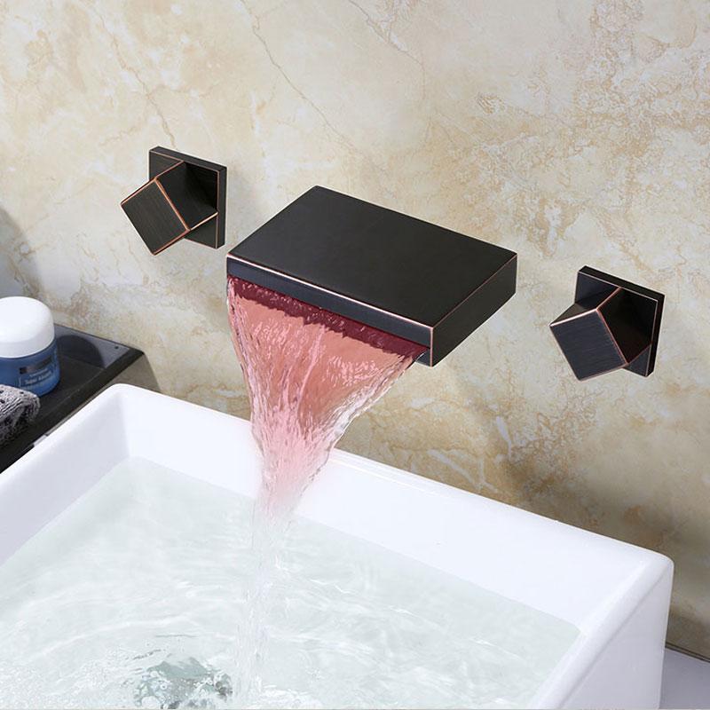 Waterfall Type LED Concealed Basin Faucet Hot And Cold All Copper Black Wall Faucet Washbasin Double Handle Split
Waterfall Type LED Concealed Basin Faucet Hot And Cold All Copper Black Wall Faucet Washbasin Double Handle Split