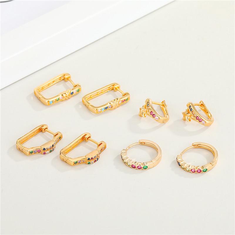Metal Zircon Rainbow Round Rectangle Hoop Earrings For Womens Bohemian Colorful Hollow Irregular Geometric Small Circle Earrings
Metal Zircon Rainbow Round Rectangle Hoop Earrings For Womens Bohemian Colorful Hollow Irregular Geometric Small Circle Earrings