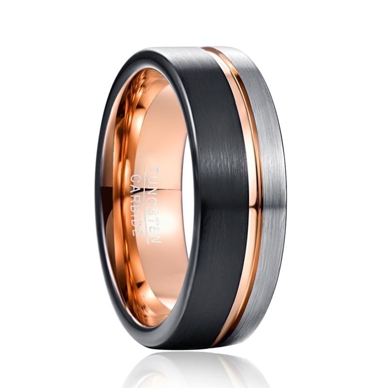 Men's Wedding Rings 2020 Punk Style Sliver Black Surface Rose Gold Groove Tungsten Steel Ring Men Classic Jewelry Drop Shipping
Men's Wedding Rings 2020 Punk Style Sliver Black Surface Rose Gold Groove Tungsten Steel Ring Men Classic Jewelry Drop Shipping