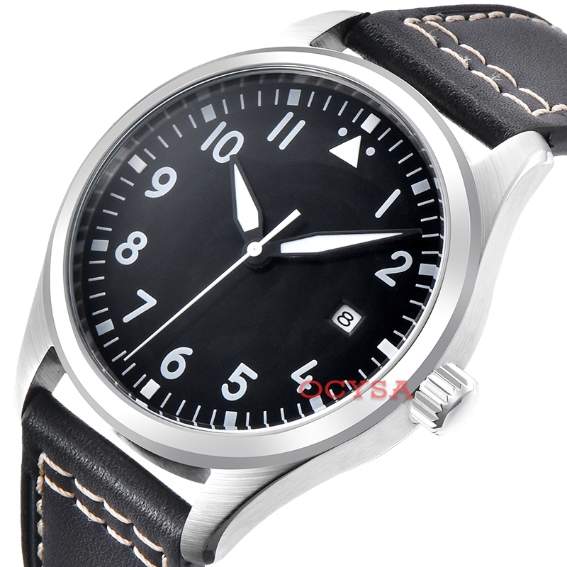 leather strap sports leisure retro mens 40mm waterproof mechanical watches stainless steel shell quality luminous hands date, Black
leather strap sports leisure retro mens 40mm waterproof mechanical watches stainless steel shell quality luminous hands date, Black