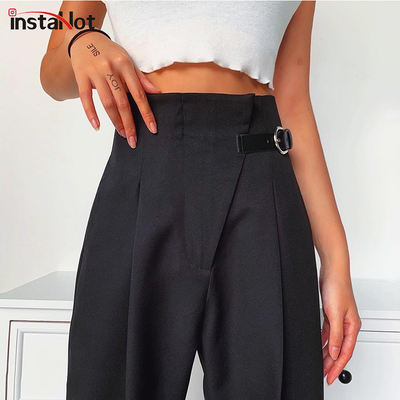 InstaHot Black Casual Straight Suit Pant Women High Waist Buckle Side Loose Summer Female Office Lady Elegant Trousers Pant 201113, Black pants
InstaHot Black Casual Straight Suit Pant Women High Waist Buckle Side Loose Summer Female Office Lady Elegant Trousers Pant 201113, Black pants