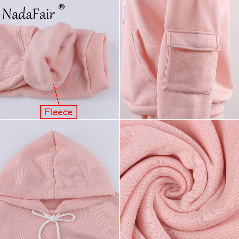 Nadafair 2Piece Women's Tracksuit Oversized Hoodie And Pants Autumn Winter Solid Outfits Casual Sport Suit Two Piece Set Women 201104
