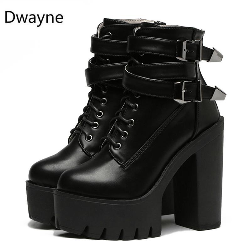 Dwayne 2020 Autumn Fashion Women Boots 13cm Super High Heels Platform Buckle Lace Up Leather Short Booties Ladies Single Boots, Black
Dwayne 2020 Autumn Fashion Women Boots 13cm Super High Heels Platform Buckle Lace Up Leather Short Booties Ladies Single Boots, Black