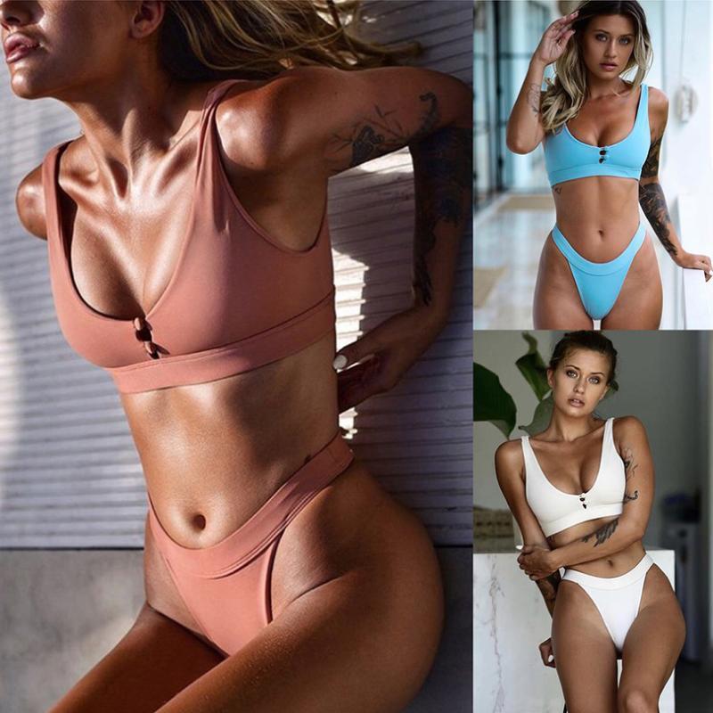 Sexy Bikinis Solid Push Up Bikini 2019 Hot Sale Padded Bra Button Low Waist Thong Swimsuit Swimwear Women Biquini XL1
Sexy Bikinis Solid Push Up Bikini 2019 Hot Sale Padded Bra Button Low Waist Thong Swimsuit Swimwear Women Biquini XL1