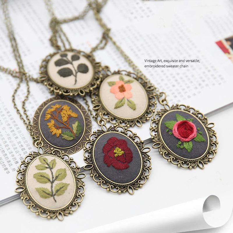 DIY Necklace Flower Embroidery Kits Needlework Cross Stitch Sets Embroidery with hoop Swing Arts Handmade Craft Creative Gift
DIY Necklace Flower Embroidery Kits Needlework Cross Stitch Sets Embroidery with hoop Swing Arts Handmade Craft Creative Gift