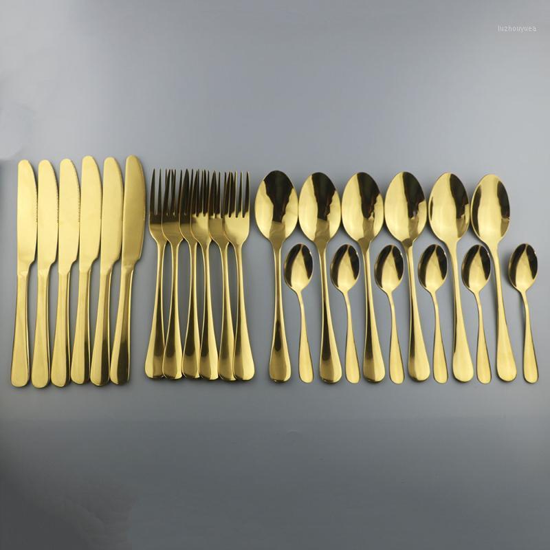 24Pcs Luxury Flatware Stainless Steel Dinnerware Set Shiny Gold Tableware Mirror Fork Knife Spoon Kitchen Tableware Set1
24Pcs Luxury Flatware Stainless Steel Dinnerware Set Shiny Gold Tableware Mirror Fork Knife Spoon Kitchen Tableware Set1