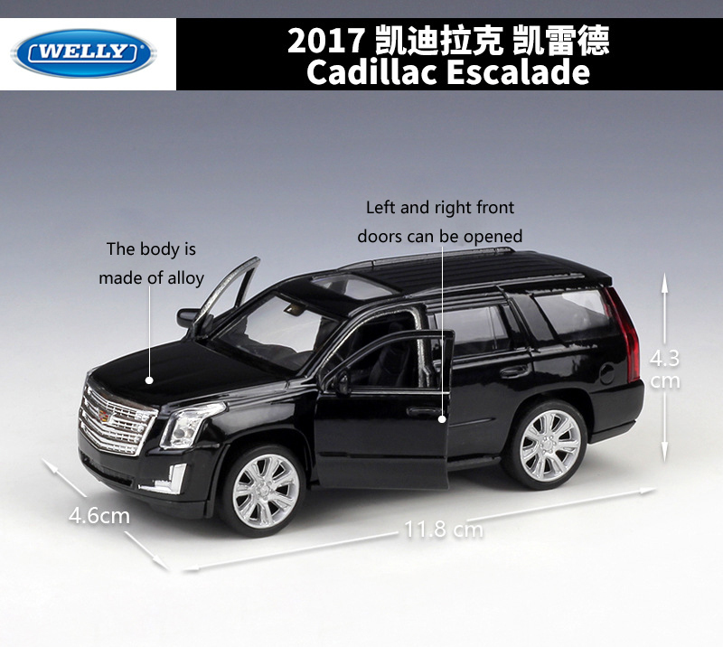 Diecast 1:36 Scale Cadillac Escalade SUV Simulator WELLY Pull Back Model Metal Alloy Toy Car Vehicle For Kids Gifts
Diecast 1:36 Scale Cadillac Escalade SUV Simulator WELLY Pull Back Model Metal Alloy Toy Car Vehicle For Kids Gifts