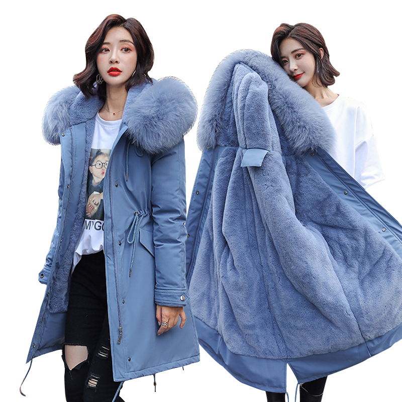 Winter Parkas winter women's Parkas coats hooded fur collar thick section warm winter Jackets snow coat jacket 201017