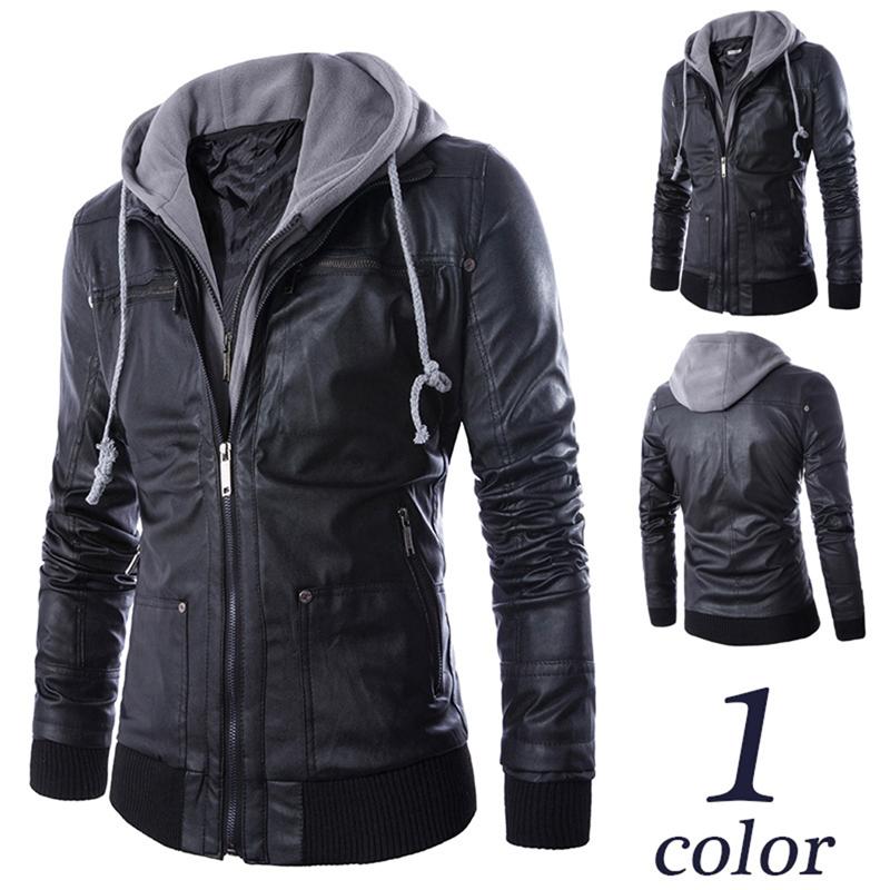 Newest Sportswear Hiking Jacket Men's Hooded PU Leather Jackets False Two Men's Motorcycle PU Leather Coats Zipper Pocket, As pic
Newest Sportswear Hiking Jacket Men's Hooded PU Leather Jackets False Two Men's Motorcycle PU Leather Coats Zipper Pocket, As pic