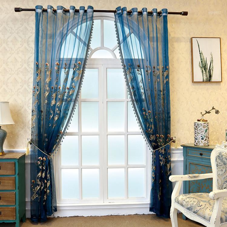 Blue Light Curtain Embroidery Flower Screen Living Room Bedroom European Window Screen1, Tulle
Blue Light Curtain Embroidery Flower Screen Living Room Bedroom European Window Screen1, Tulle