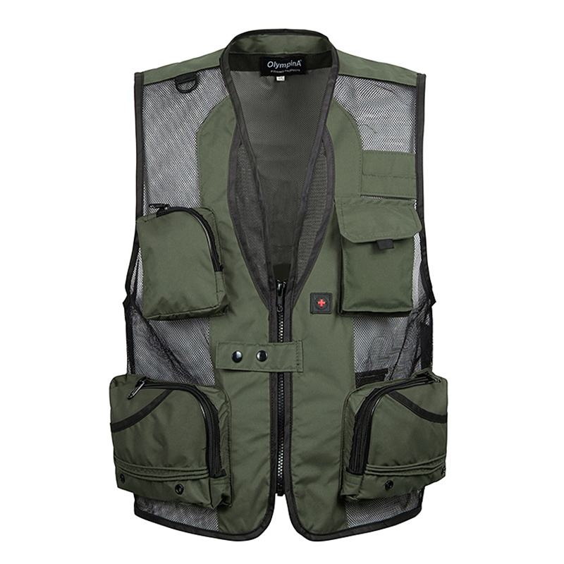 Men Mesh Baggy Sleeveless Vest With Many Pockets Spring Autumn Male Casual Black Shooting Jacket Mens Multi Pocket Waistcoat 201120