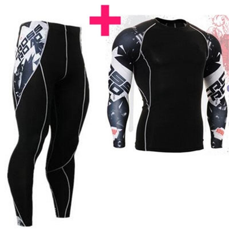 Muscle Men 3D Prints Compression Shirts T-shirt Long Sleeves Thermal Under Top MMA Rashguard Fitness Base Layer Weight Lifting 201202