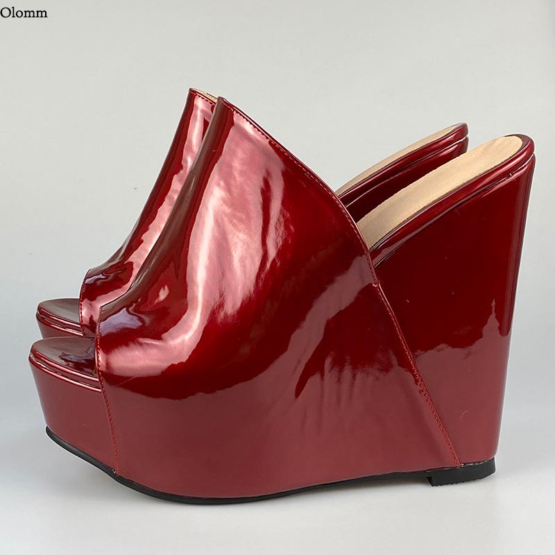 Olomm New Women Platform Mules Sandals Wedges Heel Open Toe Gorgeous Dark Red Black Green Sky-Blue Shoes Women US Plus Size 5-20, D2788 dark red
Olomm New Women Platform Mules Sandals Wedges Heel Open Toe Gorgeous Dark Red Black Green Sky-Blue Shoes Women US Plus Size 5-20, D2788 dark red