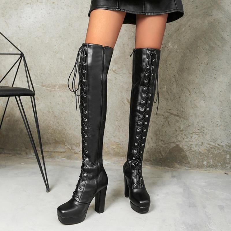 US4-14 Womens Platform Over The Knee Boots Lace Up Block High Heel Riding Punk Motorcycle Long Shoes Plus Size Black New 2020
US4-14 Womens Platform Over The Knee Boots Lace Up Block High Heel Riding Punk Motorcycle Long Shoes Plus Size Black New 2020