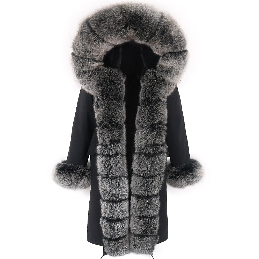 Women Winter jacket X-long waterproof parka faux fur linner Real raccoon fox fur collar hood warm streetwear for ladies new 201103