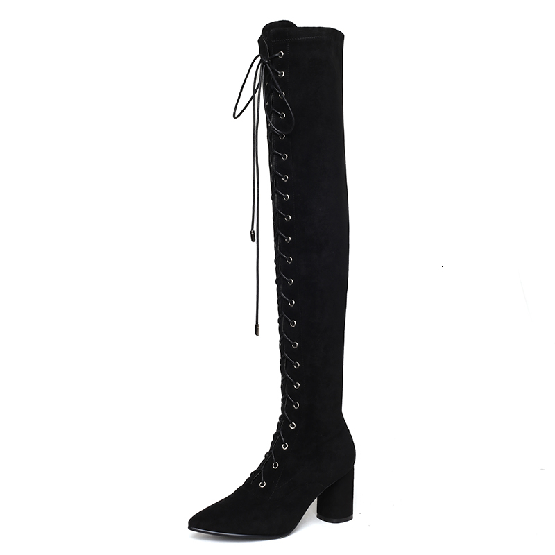 2021 New Genuine Leather Poined Toe Over the Knee Women Antumn Winter Party Basic Shoes Woman Boots Slim High Heels 93nf, Black
2021 New Genuine Leather Poined Toe Over the Knee Women Antumn Winter Party Basic Shoes Woman Boots Slim High Heels 93nf, Black