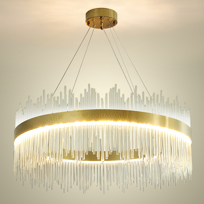 Modern Crystal Chandelier LED Light American Round Chandeliers Lights Fixture Restaurant Lobby Hall Living Room Bedroom Home Indoor Lighting